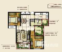 豪盛拉菲公馆3室2厅1卫93.6㎡户型图